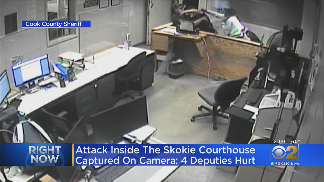 Attack Inside Skokie Courthouse Captured On Camera; 4 Deputies Hurt