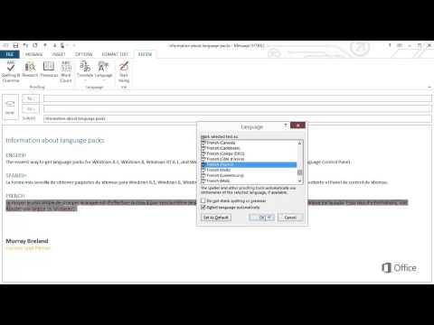 Outlook - Change Spell Check Language