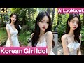 Ai lookbook 4k korean girl idol  white dress  ai        ai aimodel
