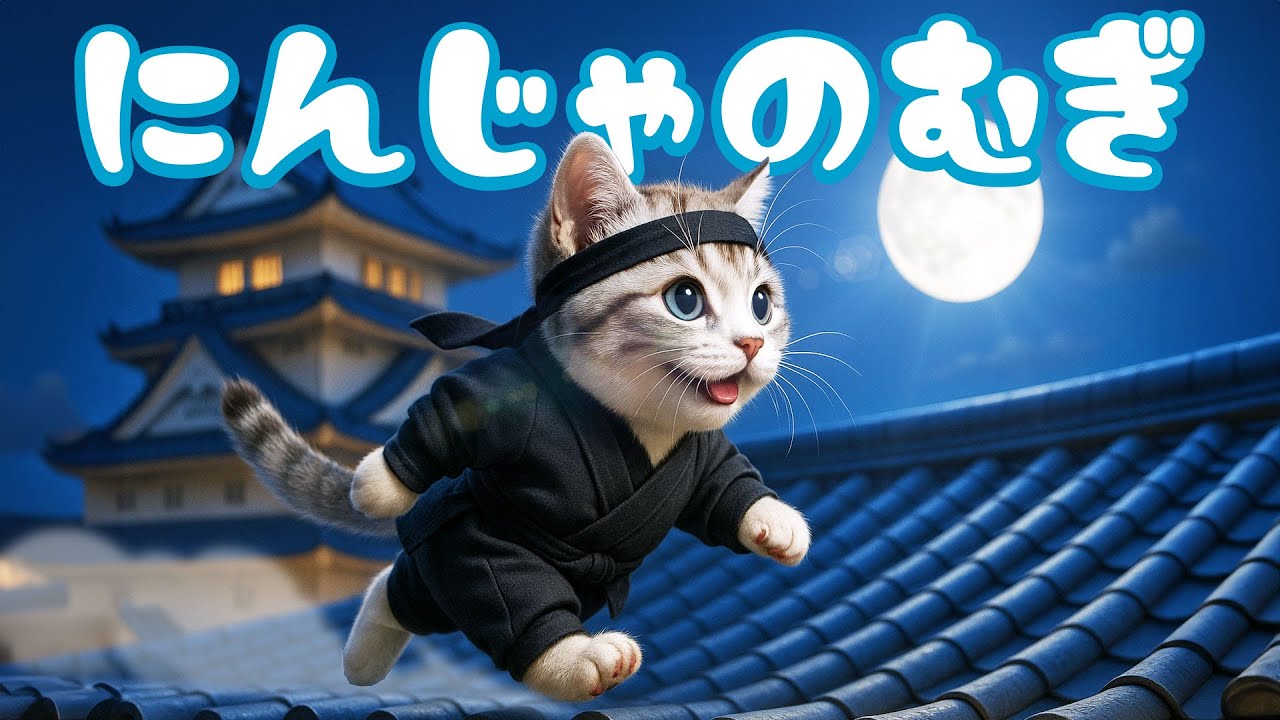 社畜ねこのむぎ】タイムスリップ!?忍者になったむぎの一日に密着
