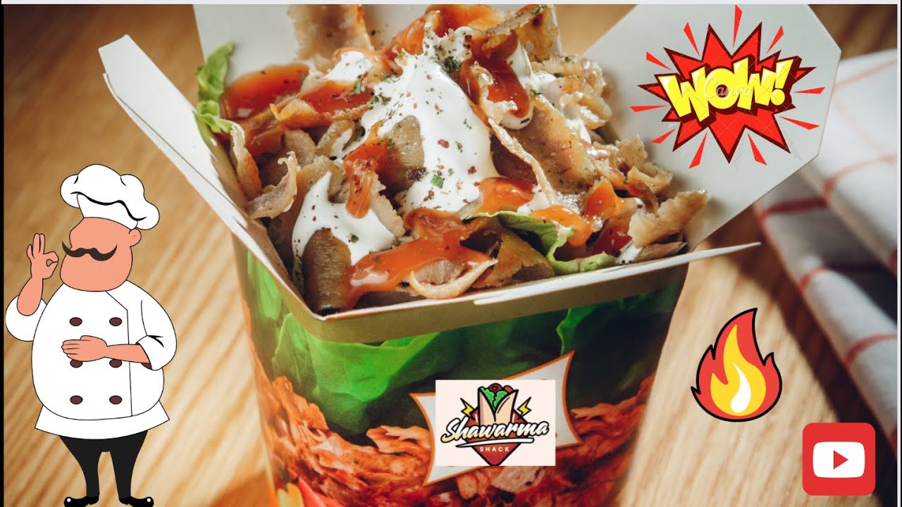 Shawarma Box Recipe With all types of Salads, Sauces & Tender