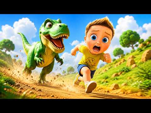 🔴 LIVE: Little Johny Escapes the Funny T-Rex! 🦖😱 | Kids Cartoon Adventure