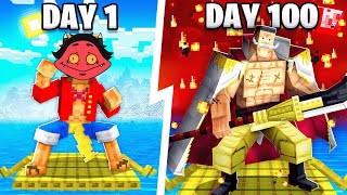 I Survived 100 days on a RAFT in One Piece Minecraft