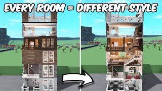 BUILDING A BLOXBURG HOUSE But Each FLOOR Is A DIFFERENT STYLE