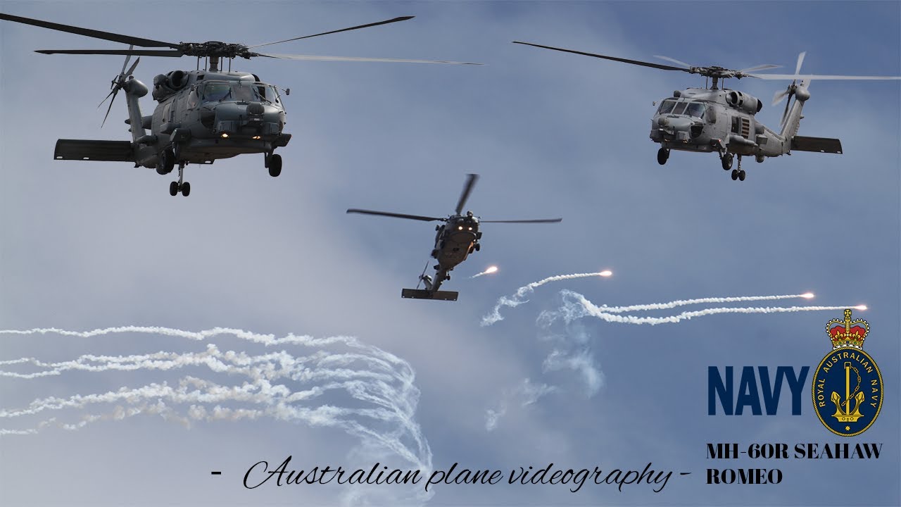 MH 60R SEAHAWK ROMEO FULL SUNDAY DISPLAY AT AIA [with flare drop] - YouTube