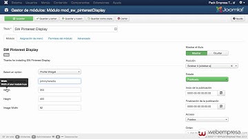 Perfil o tablero de Pinterest para Joomla! 2.5 o Joomla! 3.0