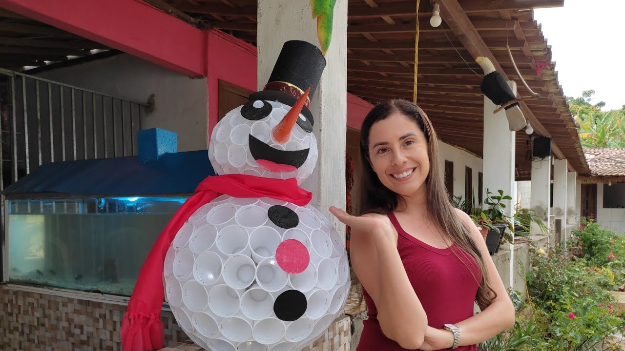 BONECO DE NEVE EM COPO DESCARTÁVEL!!!