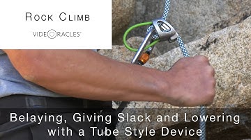 Top-Roping: Belaying, Giving Slack and Lowering with a Tube Style Device