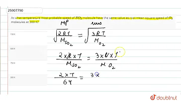 At what temperature is most probable speed of SO2?