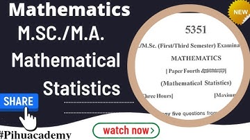 KU M.Sc Mathematical Statistics/Maths/3rd Sem. PYQ