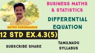 12th Std BM Ex.4.3(5) Solve the homogeneous DIFFERENTIAL Equation (y^3-2xy)dx= (x^2-2xy)dy
