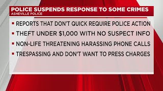 Asheville police suspend response to minor crimes