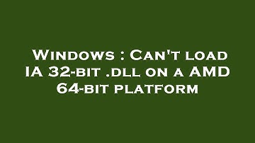 Windows : Can
