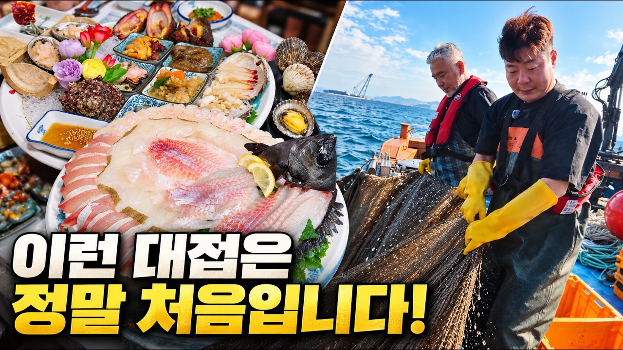 선장이 직접 잡은 돌돔에 해산물 한상! 펜션 숙박에 아침밥까지 주는 미친 곳!!