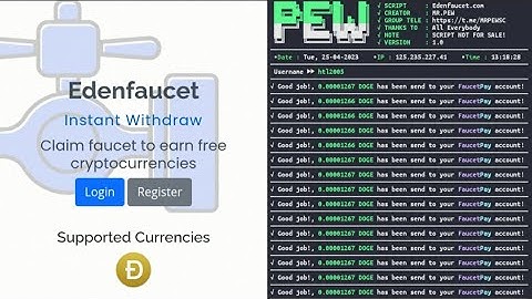Script Web Edenfaucet Auto Claim DOGE To Wallet FaucetPay Instantly | By MR.PEW