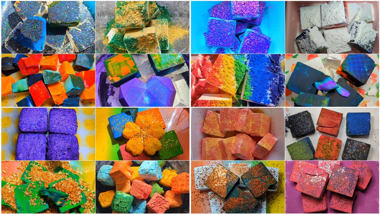 [2] Dyed & Fresh Gym Chalk Crush | @A Powdery Mess | ASMR | EDIT | Oddly Satisfying | Sleep Aid