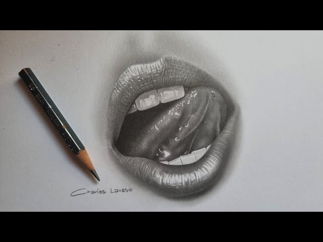 Como desenhar boca realista com lápis de cor / How to draw realistic mouth  - Tutorial 