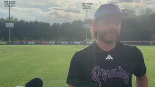 Cliff Godwin, Ethan Norby, Brayden Bachman after ECU clinched the series against Wichita State