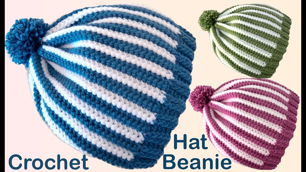 quemar aguja Seguid así Super Very Easy Beanie Hat Knitting Crochet Tutorial - YouTube