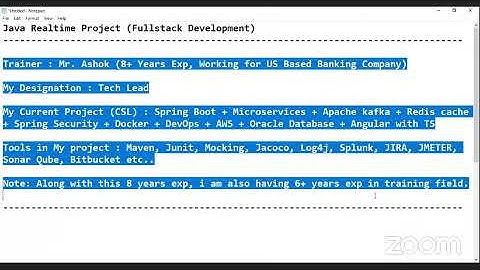 Java Realtime Project (full stack development) | Online Training | Ashok IT