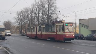 картинка: Трамвай, маршрут №52 ЛВС-86К б.8159 по продленной трассе (15.12.2020) Санкт-Петербург