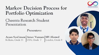 Markov Decision Process for Portfolio Optimization | Cheenta Summer Research Presentation