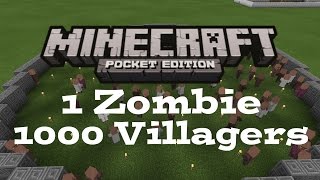 ✔ Minecraft PE: 1 Zombie vs. 1000 Villagers