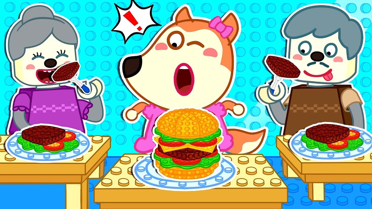 Real Burger et Lego Burger🍔Quel hamburger Lucy préfère-t-elle ? | Wolfoo Majori