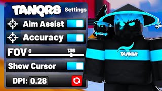 So I tried TanqR's Settings in Roblox Rivals..