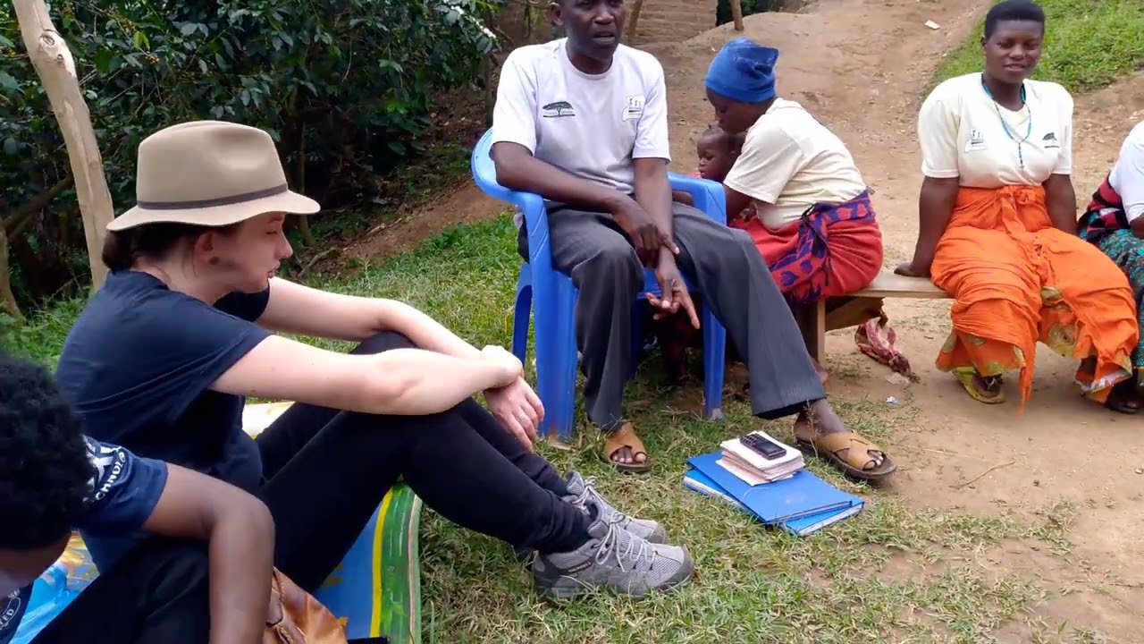 Beneficiaries testifying to Kirsten from Australia who had come to benchmark on YPU projects 