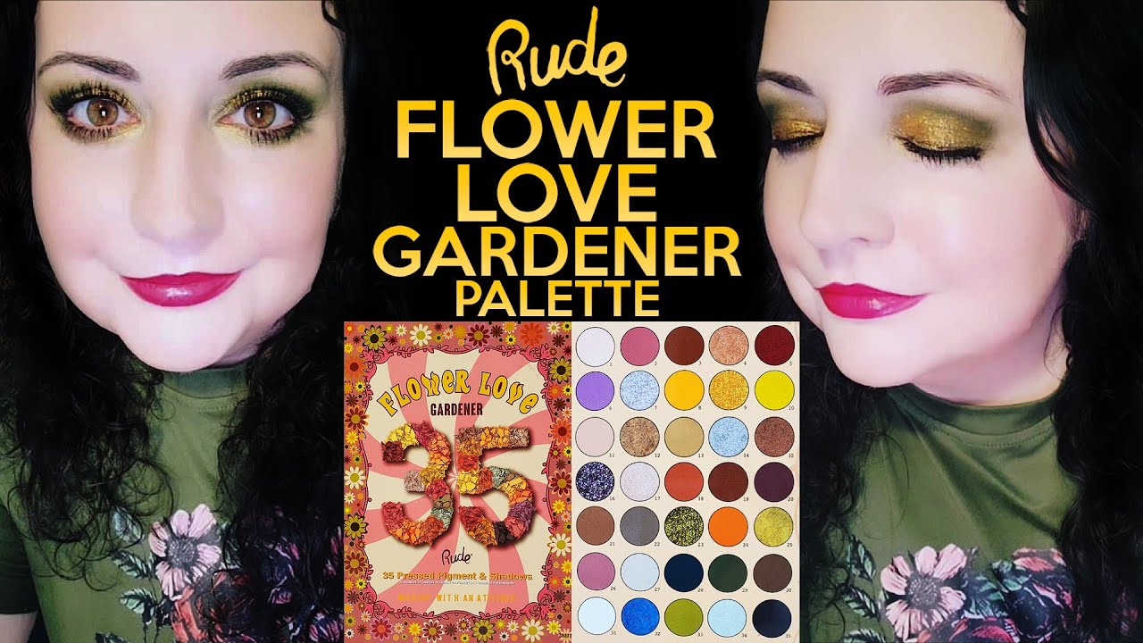 NEW!!! Rude Cosmetics and Love Tutorial - Gardener Flower YouTube Review Palette