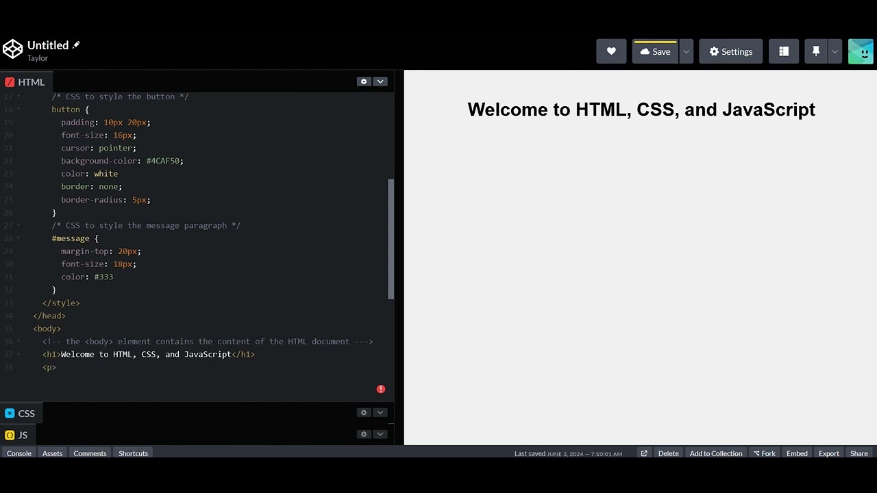 Intro to HTML, CSS, and JavaScript - YouTube