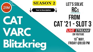 2IIM VARC Blitzkrieg | Season 2 | RCs from 2021 Slot 3  Unconscious and Timekeeping | 2IIM CAT