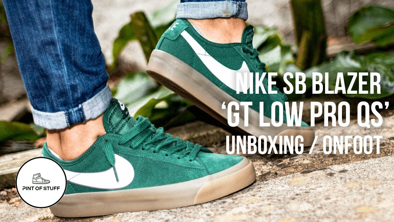New Refresh Nike Sb Zoom Blazer Low Pro Gt Lucky Green Sneaker Unboxing Youtube