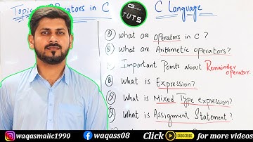 Operators in c programming |Arithmetic operators |Expression |Mixed expression |Assignment operator
