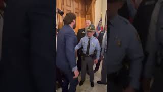 Georgia state senator Colton Moore pushed to the ground and arrested while entering the legislature!
