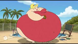 Miss Shapely Eats The Burger And Turns Into A Fat Giant