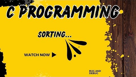 Sorting 👍 Algorithms for Beginners!! C programming language
