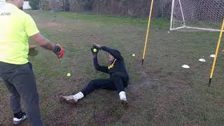 Tenis topları ile reaxiyon çalışması (goalkeeper training)