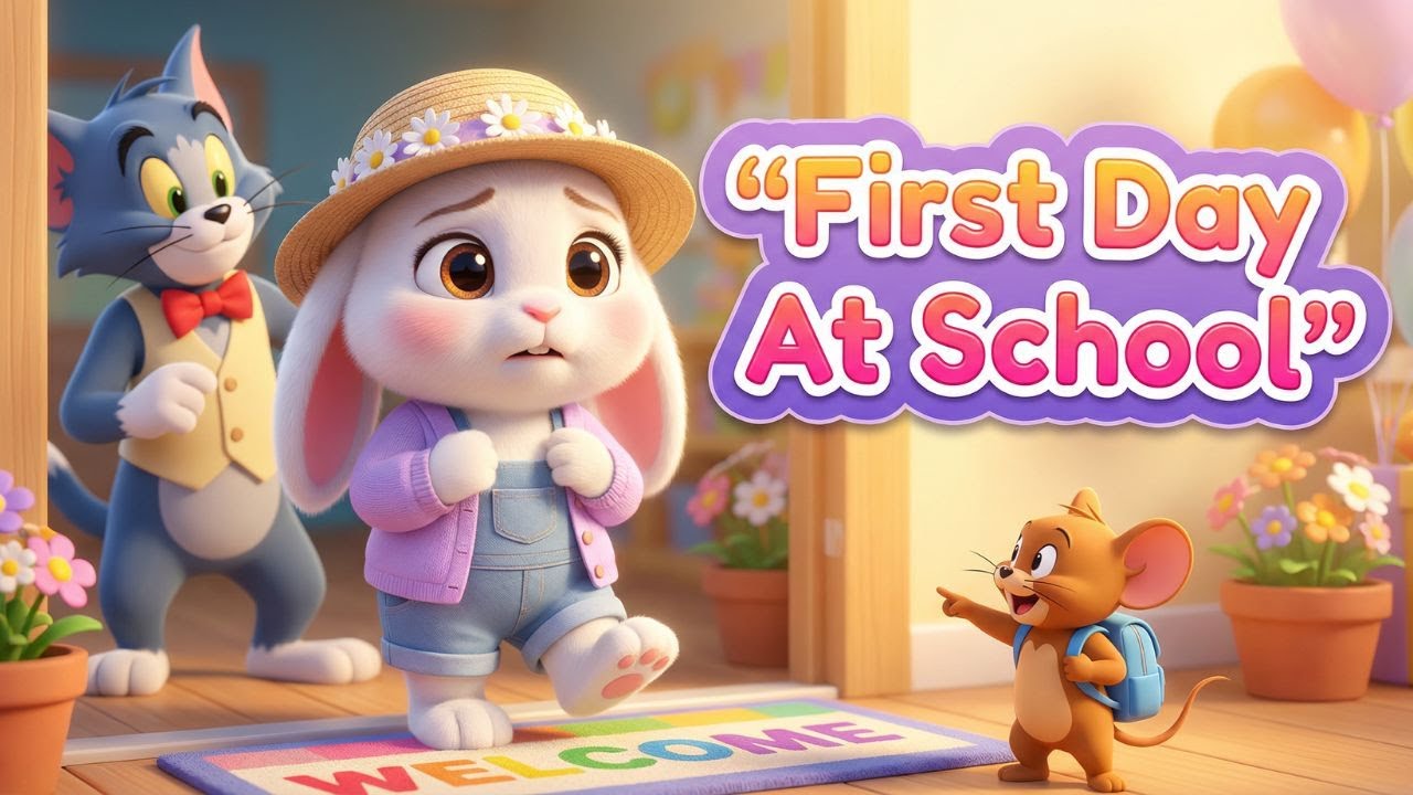 First Day of School Story in Hindi | Bunny Tom Jerry | Moral Story for Kids
