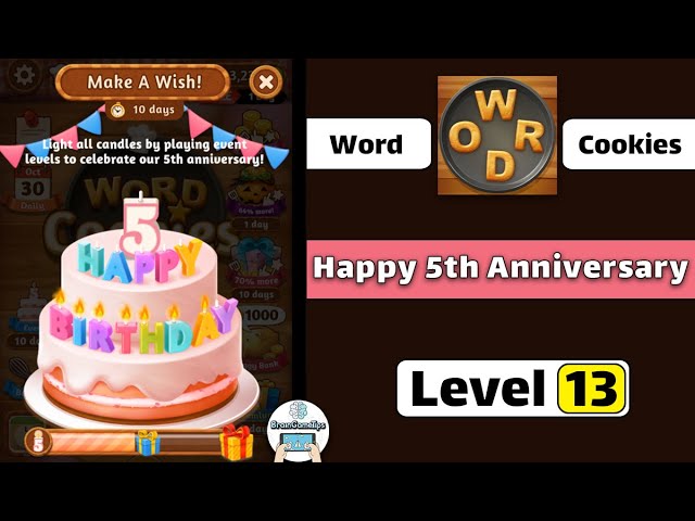 Word Cookies! ® - Happy 5th Anniversary Event Level 13 Answer