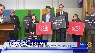 Group rallies against skill game legalization as 2 bills to limit them advance