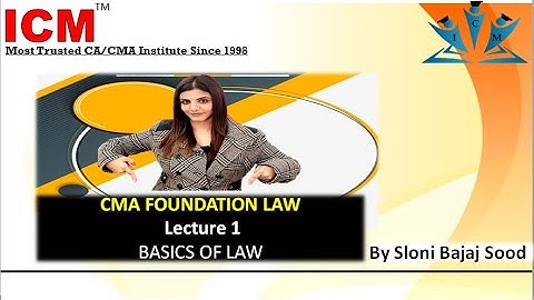 CMA FOUNDATION-LECTURE 1-BASICS OF LAW