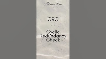 CRC   Cyclic Redundancy Check