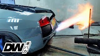 Flaming Loud Lamborghini Murcielago on Dyno - LP640 Project Pt 6