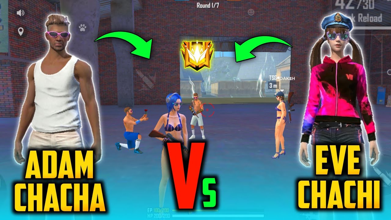 Free Fire Adam Chacha Vs Eve Chachi Two Default Characters Fight Who Wins Tsgarmy Youtube