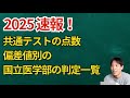速報！2025共通テストの点数と偏差値別の国立医学部の判定〜医学部受験
