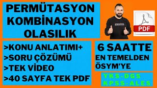 Permütasyon Kombinasyon Olasılık 6 Saatte Fulleme Vi̇deosu Pdf Yks Kpss Dgs Ales Tüm Sinavlar İçi̇n