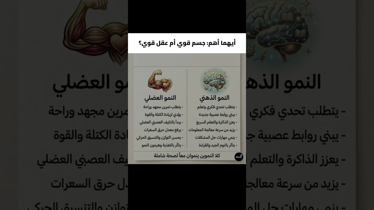⁣مقارنة بين قوة العقل وقوة الجسم 💪🧠 #اكسبلور #اشتراك #تطوير_الذات #selfimprovement
