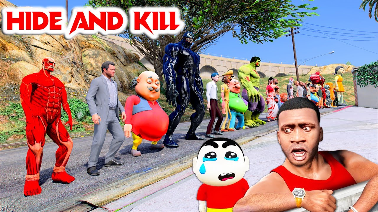 GTA 5 Bangla - Franklin And Shin-chan Playing Hide And Kill With Others - GTA V